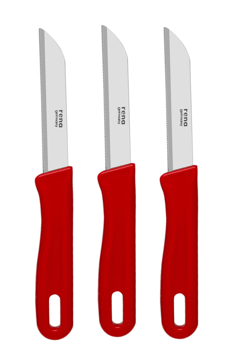 Rena Germany Kitchen Knife 90mm Serrated - Set of 3
