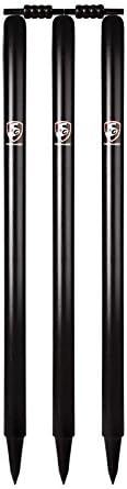 SG Tournament Black Cricket Stumps (Full Size - 6 Stumps , 4 Bails)