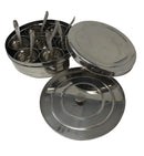 Tabakh Stainless Steel Sada Masala Dabba Spice Container Box, 8-Inches, Silver