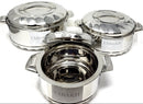 TABAKH Stainless Steel Hot Pot Food Insulated Casserole Double Wall 3pc Set