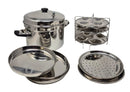 TABAKH Stainless Steel Cooker - 12 Plates | 4 Idli, 4 Dhokla, 4 Steamer Plates | Multi Purpose Pot, Steamer Set | Induction and Gas Friendly