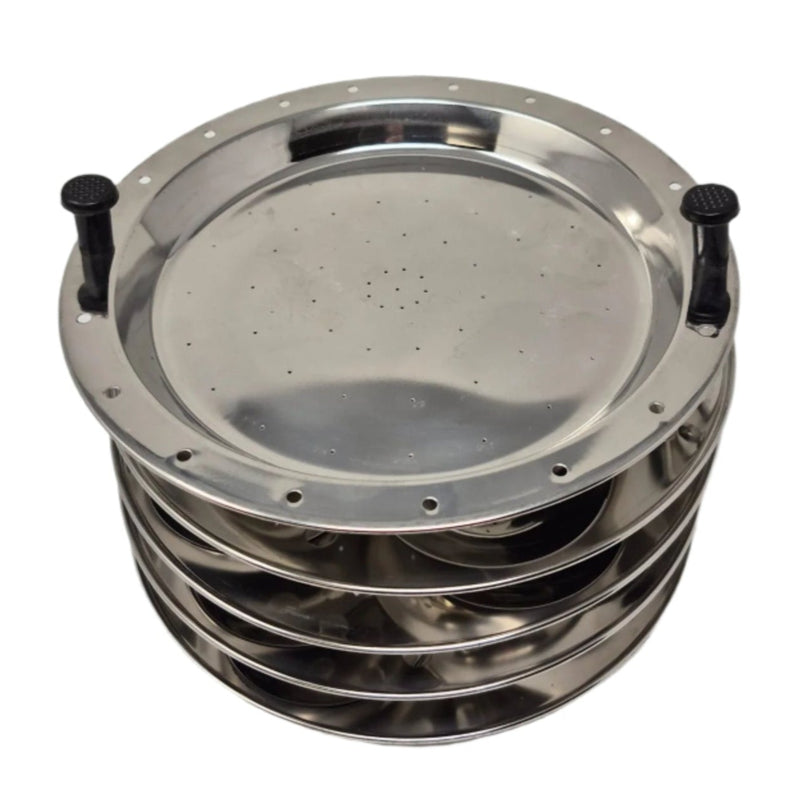 TABAKH Stainless Steel Cooker w/ 4-Rack Idli Stand & Multi Purpose Steamer Plate, Makes 16 Idlis (Induction Friendly)