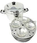 TABAKH Stainless Steel Cooker - 12 Plates | 4 Idli, 4 Dhokla, 4 Steamer Plates | Multi Purpose Pot, Steamer Set | Induction and Gas Friendly