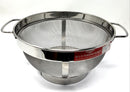 A stainless steel multipurpose kitchen basket with a handle and a lid, designed for washing fruits and vegetables.