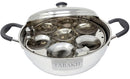 Tabakh Triply Stainless Steel Multi Kadai with Steamer Plate, Mini Idli Plate, 2 Idli Plates, 2 Dhokla Plates, Induction Friendly