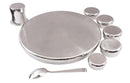 TABAKH Stainless Steel Dinner Set, Curved Hammered Finish Thali Set - 8 Piece, Elegant Tableware and Dining Set