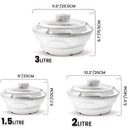 TABAKH CassaGlass Super Set Of 3 Casserole (1500ml, 2000ml, 3000ml)