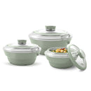 TABAKH Cassa Glass Mega Set Of 3 Casserole(1500ml, 2000ml, 3000ml)