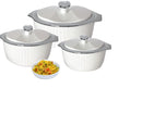 TABAKH Fine Dine Inner Stainless Steel Insulated Casserole Food Serving Pack of 3 Serve Casserole Set  (2000 ml, 3000 ml, 5000 ml)