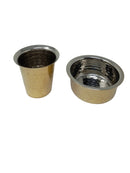 TABAKH Hammered Brass Tumbler and Bowl Set with Stainless Steel Interior