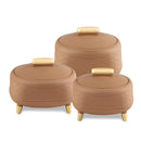 TABAKH Kingston Insulated Stainless Steel Inner Casserole Set of 3 (1500+2000+2500ml)