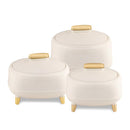 TABAKH Kingston Insulated Stainless Steel Inner Casserole Set of 3 (1500+2000+2500ml)