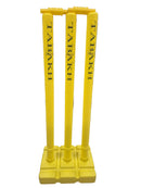 TABAKH Plastic Stumps Set with Base (3 Stumps, 2 Bails, 1 Base) - Adult Size