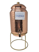 TABAKH Pure Hammered Copper Water Dispenser With Stand 10 Liter - Store Pickup Only