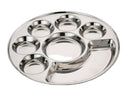 TABAKH Round 7 In 1 Compartment Divided Plate/Thali/Bhojan Thali/Mess Tray/Dinner Plate Set of 1, 37cm