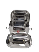TABAKH Square Stainless Steel Food Pack / Lunch Box Size