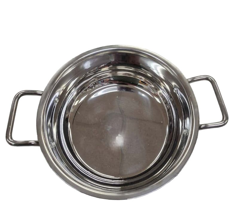 TABAKH Stainless Steel Kadai Flat Bottom