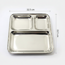 TABAKH Stainless Steel Square Pav Bhaji Plate, 22.5cm