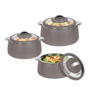 Tabakh Fabrene Set Pack of 3 Thermoware Casserole Set (1000ml, 1500ml, 2000ml)