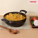 Vinod Cookware Professional Deep Kadhai  Friendly – 5.5 Liters (5.8 Quarts) – 28cm–Glass Lid