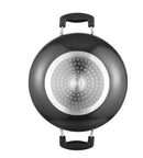 Vinod Cookware Hard Anodised Deep Kadhai – 2.6 Liters (2.7 Quarts) – 22cm – Glass Lid