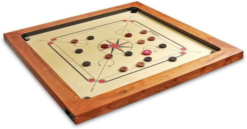 Surco Vintage Carrom Board with Coins, Striker & Powder, 8mm Kikar Wood - Store Pickup Only, Open Box