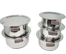 Vinod Cookware Stainless Steel Multipurpose Tope With Lid 5 Pcs Set