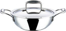 Vinod Platinum Triply Stainless Steel Extra Deep Kadai with Lid - 28cm (4.8L) (Induction Friendly)