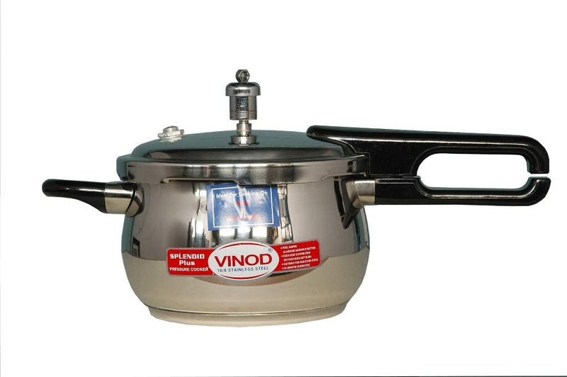 Vinod 2.5 Liter Splendid Plus Handi Stainless Steel Pressure Cooker Open Box Final Sale Store Pickup Only