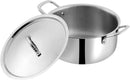 Vinod Smart Triply Stainless Steel Extra Deep Casserole 22cm With Lid Induction Friendly