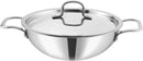 Vinod Smart Triply Stainless Steel Kadai with Lid - 24cm (2.6Ltrs) (Induction Friendly)