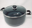 Tabakh Dutch Oven 10QT 28cm 3.5mm Casserole Classic Hard Anodized Nonstick Stockpot, Black