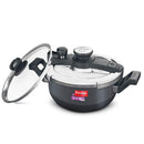 Prestige Svachh Clip-on 3.5 Litre Hard Anodised Pressure Cooker Kadai with Glass Lid