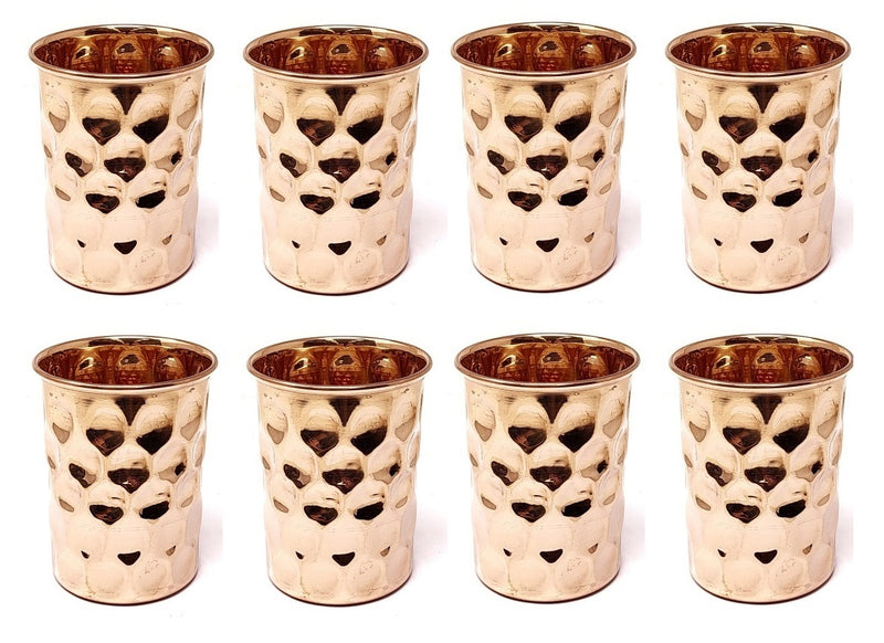 Tabakh Pure Copper Diamond Tumbler Glass, 11.8 US Fl Oz 350ML