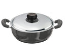 Vinod Hard Anodized Deep Kadai with Stainless Steel Lid