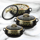 Cello Marcus Insulated Hotpot Pack of 3 Thermoware Casserole Set (600 ml, 1100 ml, 1700 ml)