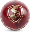 SG Bouncer Leather Ball | Red | Adult Size | Leather | Unisex | High-Performance | Durable | Professional Grade | Ideal for Fast Bowling | Shock Absorbing | Premium Quality