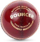 SG Bouncer Leather Ball | Red | Adult Size | Leather | Unisex | High-Performance | Durable | Professional Grade | Ideal for Fast Bowling | Shock Absorbing | Premium Quality
