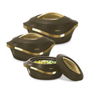 MILTON Pearl Inner Stainless Steel Casserole Set of 3 (1000ml, 1500ml, 2000ml)