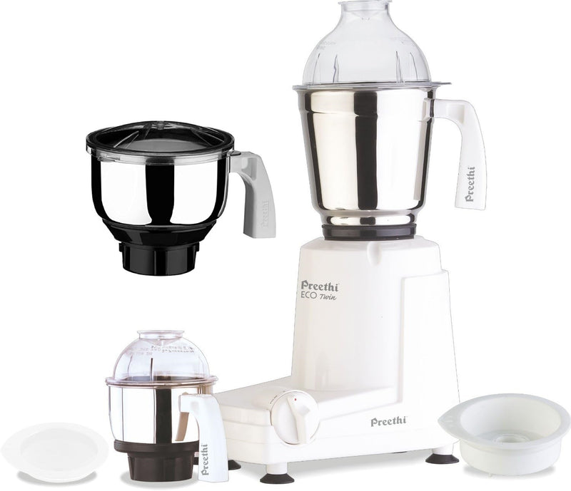 Preethi Eco Twin 3 Jars Mixer Grinder, 550-Watt for USA & Canada