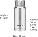Milton Elfin 160, Double Wall Vacuum Insulated Flask, 160 ml | 5.4 oz | Hot & Cold Water Bottle, 18/8 Stainless Steel, Compact Flask, Durable Body, BPA Free, Leak-Proof Simple Screw Lid | Silver