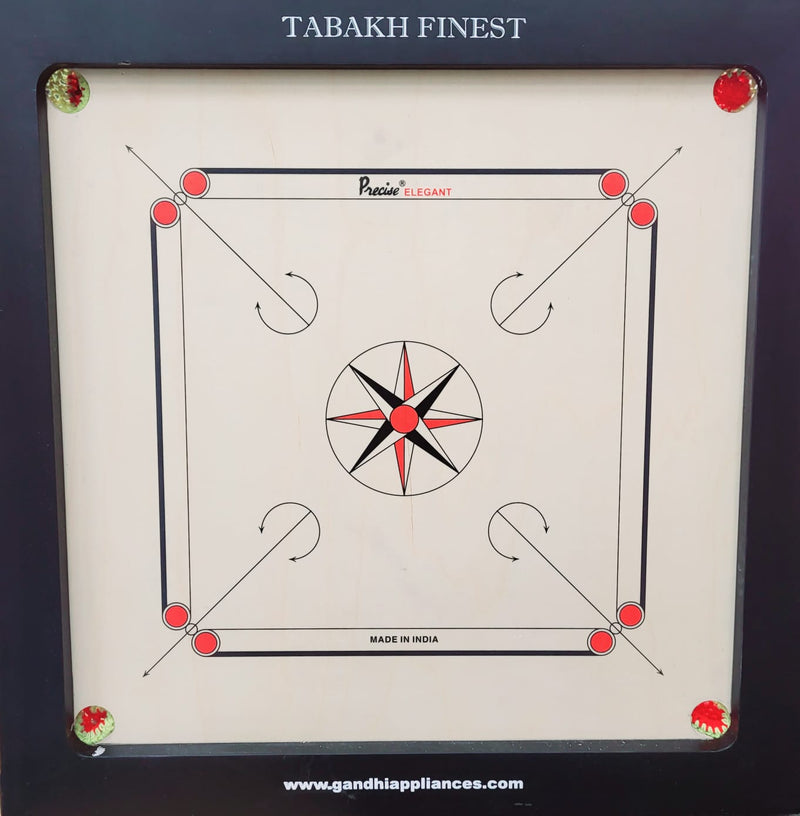Tabakh Finest 20mm Precise Carrom Board with Coins, Striker, and Powder - Open Box-Store Pickup Only
