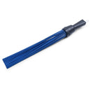 Blue brush with black handle on a white background