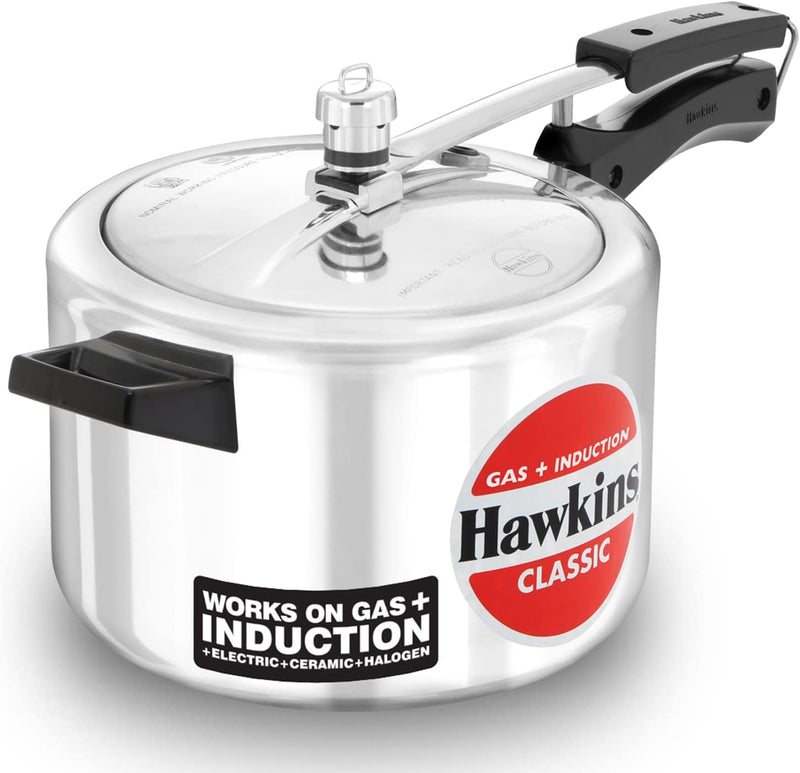 Hawkins ICL50 Classic Aluminum Pressure Cooker 5 Liter Induction Friendly