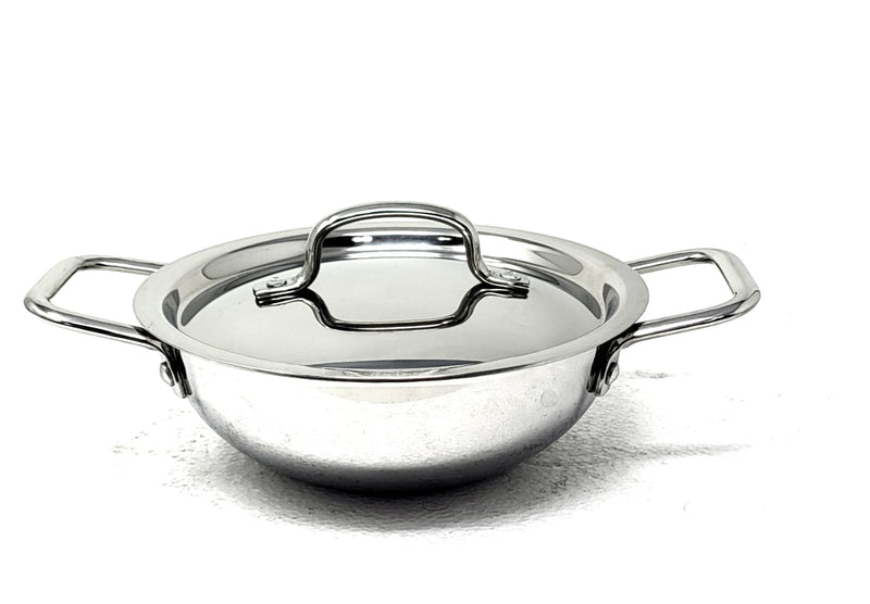 Vinod Smart Triply Stainless Steel Extra Deep Kadai with Lid - 18cm (1.3Ltrs) (Induction Friendly)