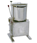 A stainless steel wet grinder with a capacity of 3 liters, featuring a tilting mechanism and a handle on top.