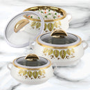 Cello Marcus Insulated Hotpot Pack of 3 Thermoware Casserole Set (600 ml, 1100 ml, 1700 ml)