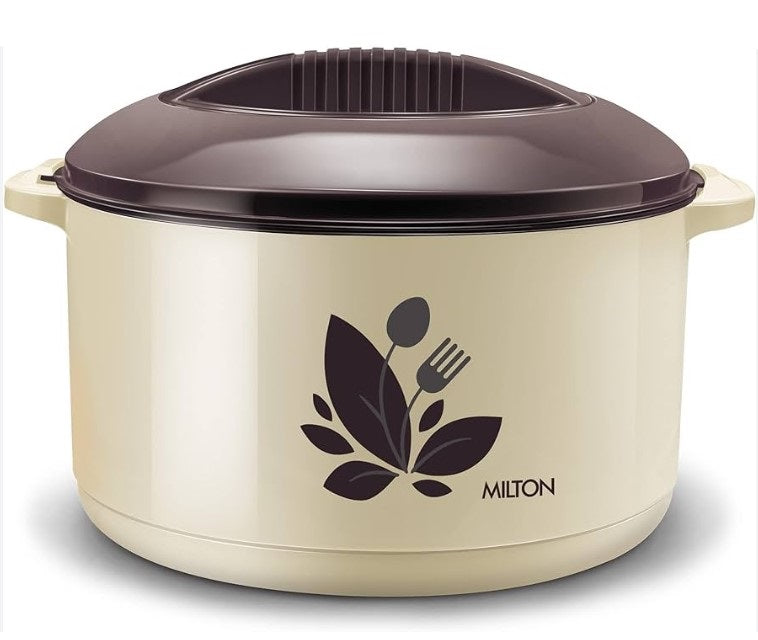 MILTON Orchid 10000 Inner Steel Casserole, 9.64 litres, Dark Brown | PU Insulated | BPA Free |Odour Proof | Food Grade | Easy to Carry | Easy to Store | Ideal for Chapatti | Roti | Curd Maker