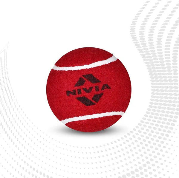 Nivia CT-3811 Heavy Hard Tennis Ball Cricket 6 Pack - Red