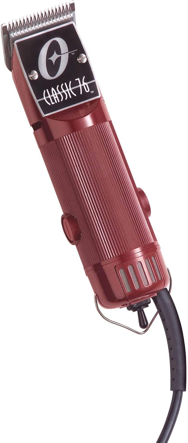 Oster Professional Hair Clippers, Classic 76 for Barbers and Hair Cutting with Detachable Blade, Burgundy 110v
